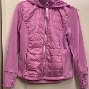 Bebe Fuchsia Quilted Zip-Up Hoodie
